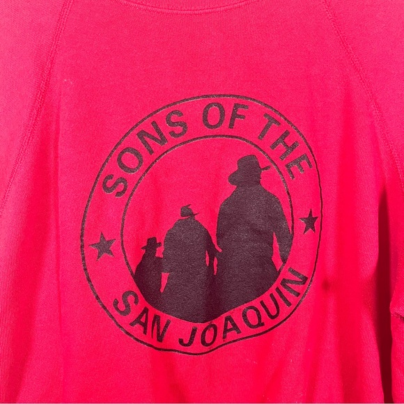 Vintage Country Sons of San Joaquin Red Crew Neckline Sweater Made in USA - Picture 3 of 5